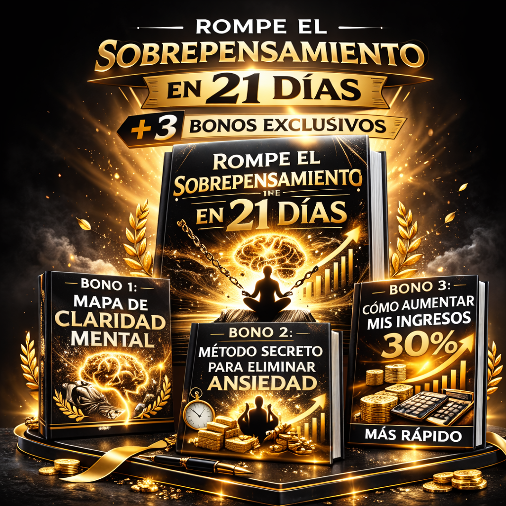 Rompe el Sobrepensamiento en 21 Días + 3 Bonos Exclusivos (Aumenta tus ingresos)